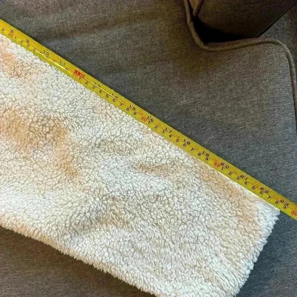 Ugg Iggy sherpa half zip pullover large green cream pockets hooded fur kangaroo - Picture 14 of 16